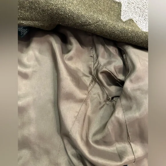 Lauren by Ralph Lauren Olive Wool Wrap Coat with Belt- Women’s Size Medium - Picture 8 of 10